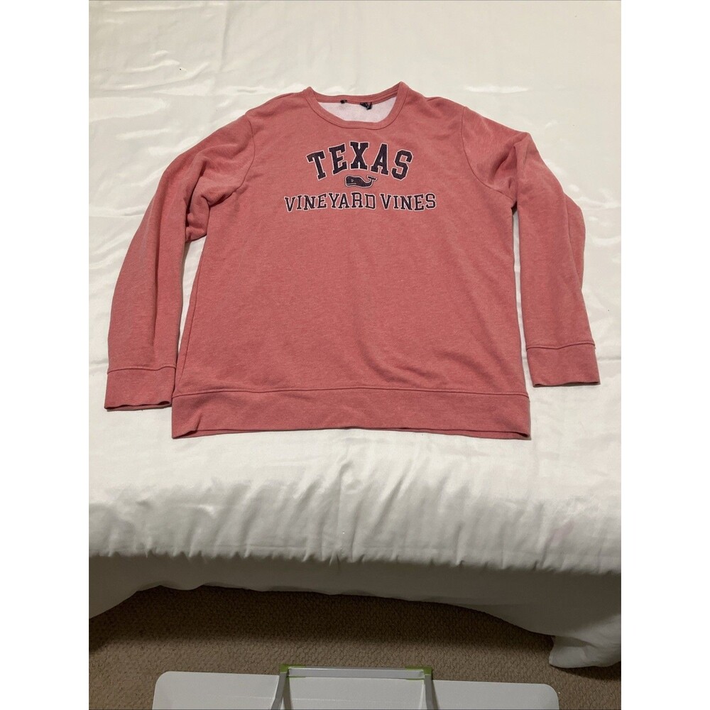 Texas Vinyard Vines Men’s Sweatshirt Sz XL Salmon Pink